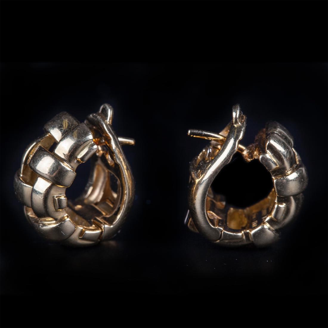 Tiffany & Co. Gold 18K Basket Weave Hoop Earrings — image 1