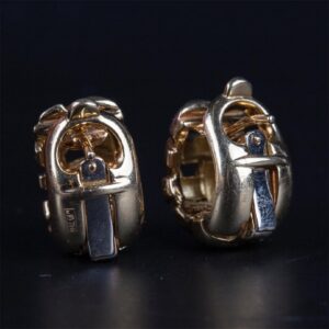 Tiffany & Co. Gold 18K Basket Weave Hoop Earrings — image 2