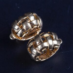Tiffany & Co. Gold 18K Basket Weave Hoop Earrings — image 4