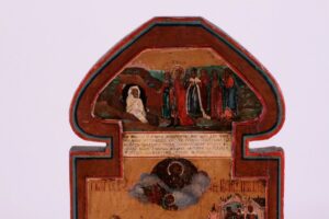 Russian arch shape icon of the miracle of St. George — image 2