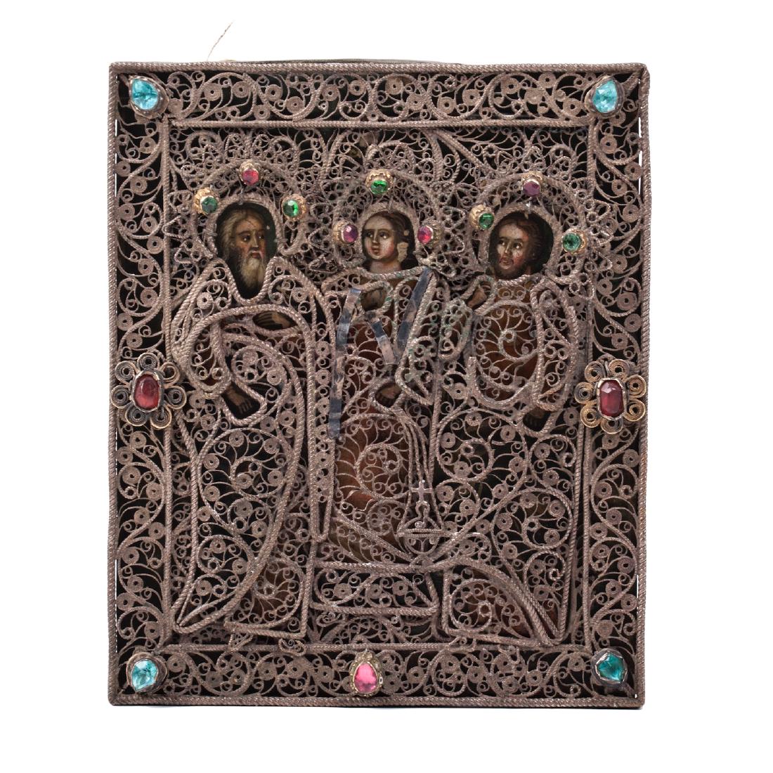 Russian icon depicting Simon, Gury and Aviv — image 2