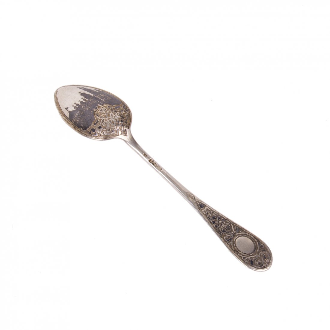 Silver-gilt and niello spoon with Moscow Kremlin view — image 1