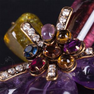 Moini Iradj brooch. Amethysts, tourmalines and citrines — image 2