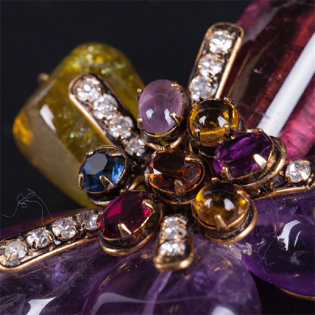 Moini Iradj brooch. Amethysts, tourmalines and citrines — image 2