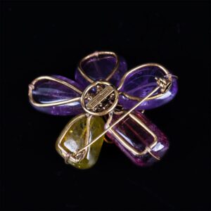 Moini Iradj brooch. Amethysts, tourmalines and citrines — image 3