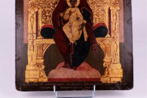 Rare Russian icon of the enthroned Mother of God. — image 3