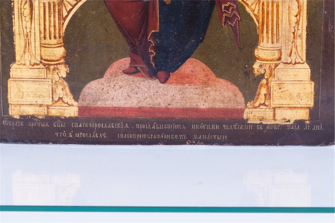 Rare Russian icon of the enthroned Mother of God. — image 5