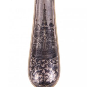 Russian silver-gilt and niello spoon with Kremlin view — image 2
