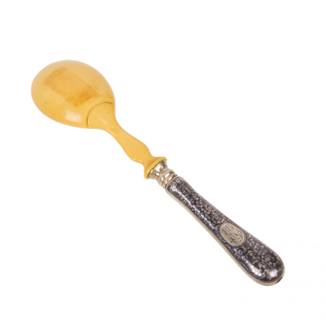 Russian silver-gilt and niello spoon with Kremlin view — image 3