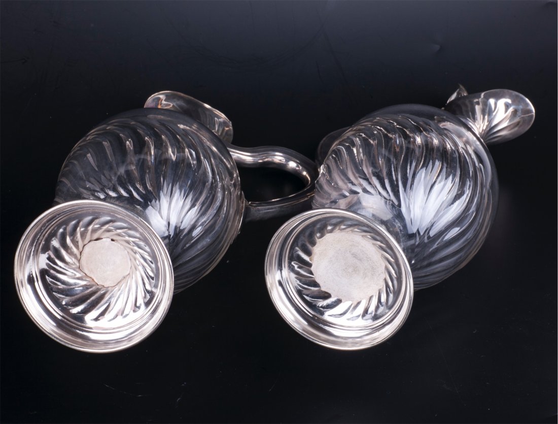 A pair of antique Art nouveau French silver decanters — image 4