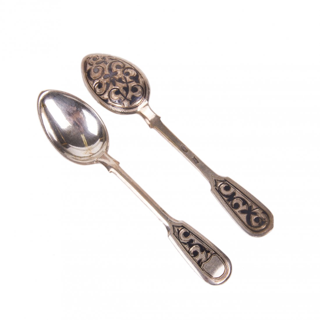 Russian silver and niello tea-spoon set in original box — image 4