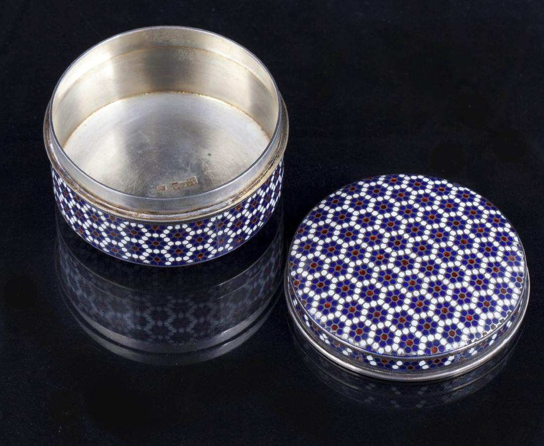 Russian silver cloisonne enamel box. G.Klingert — image 5