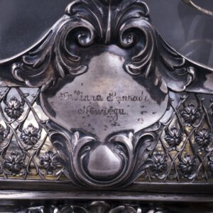 Silver mounted glass fruit bowl on legs — image 4