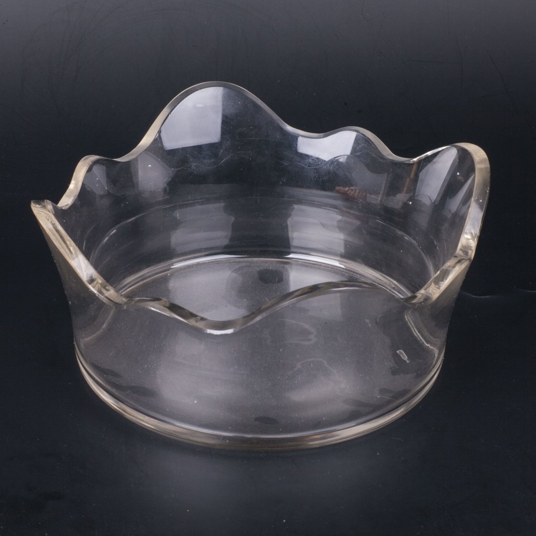 Silver mounted glass fruit bowl on legs — image 5