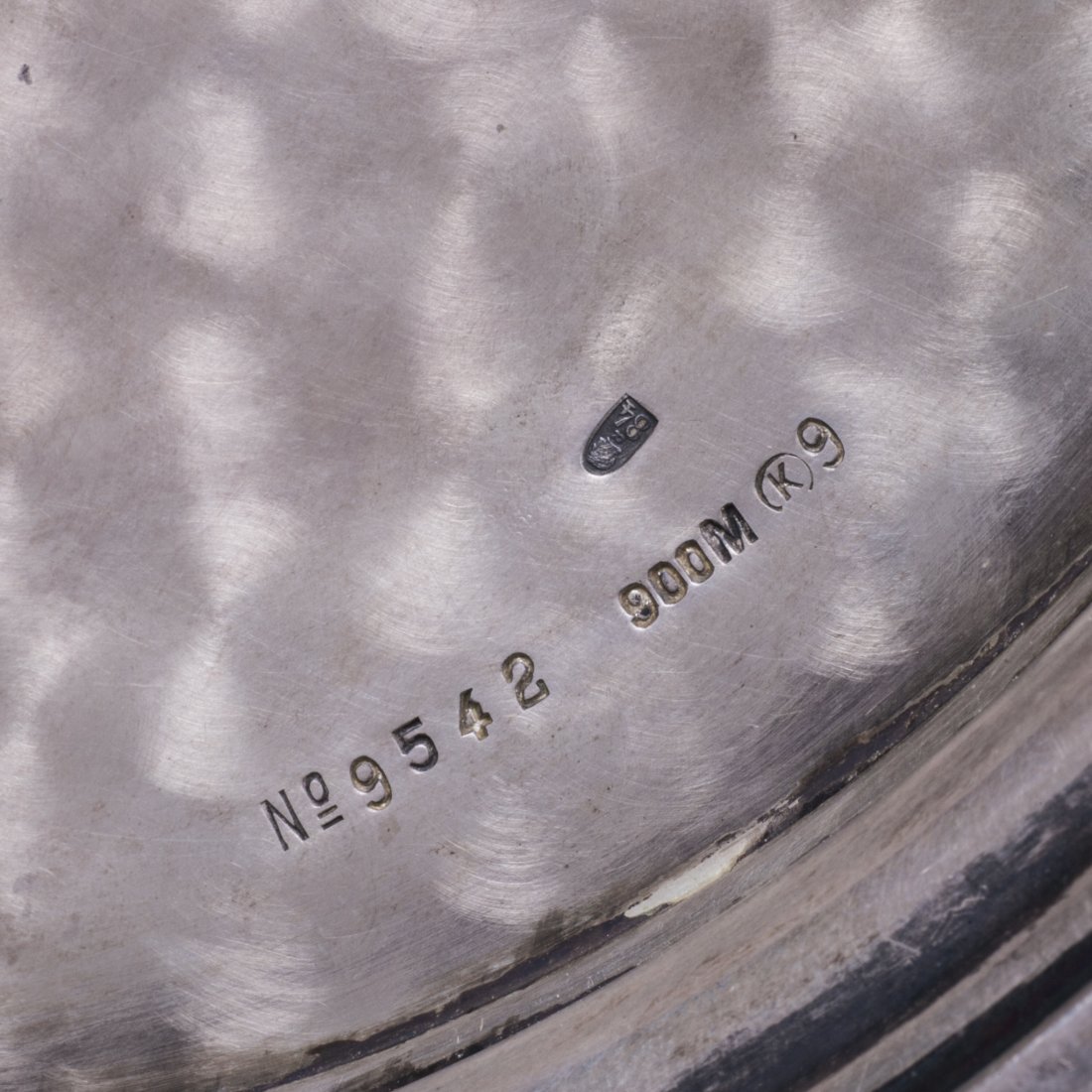 Silver mounted glass fruit bowl on legs — image 7