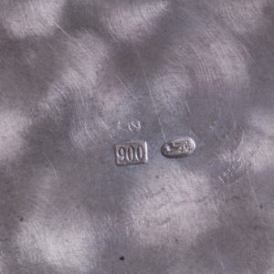 Silver mounted glass fruit bowl on legs — image 8