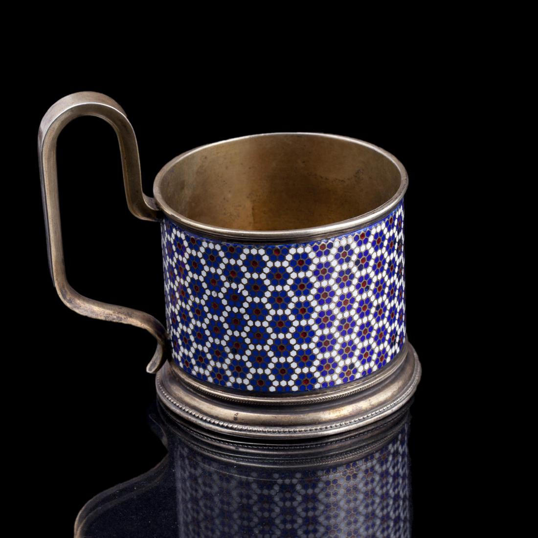 G.Klingert cloisonne enamel teaglass holder — image 3