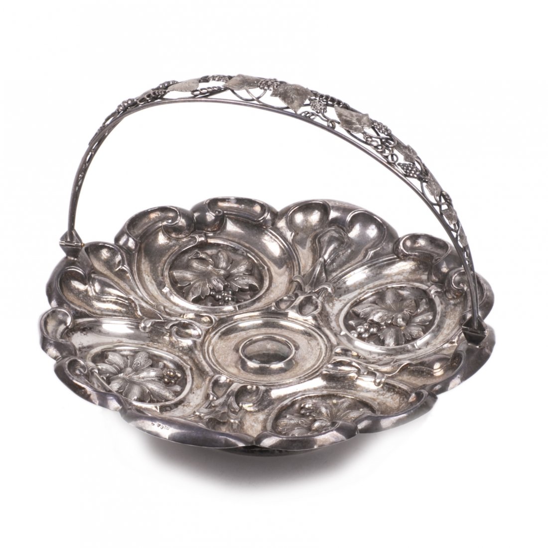 Antique Swedish silver bowl for sweets — image 1