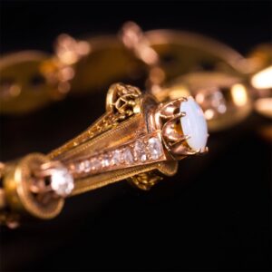 Imperial time gold hand bracelet with diamonds and opal — image 2