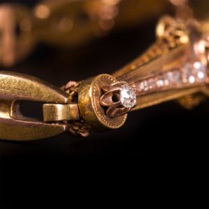 Imperial time gold hand bracelet with diamonds and opal — image 3