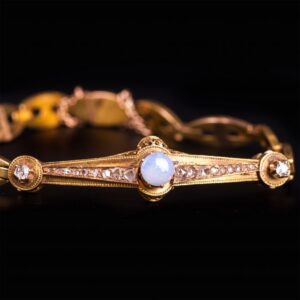 Imperial time gold hand bracelet with diamonds and opal — image 4
