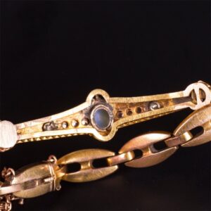 Imperial time gold hand bracelet with diamonds and opal — image 5