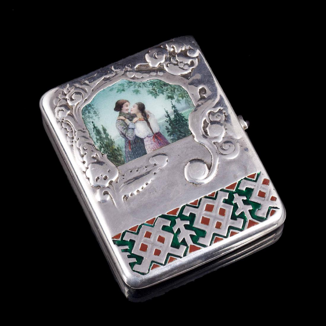 Russian en plein enamel cigarette case — image 1