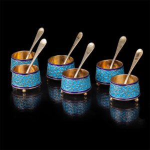 O.Kurlukov cloisonne enamel salt cellars set — image 1