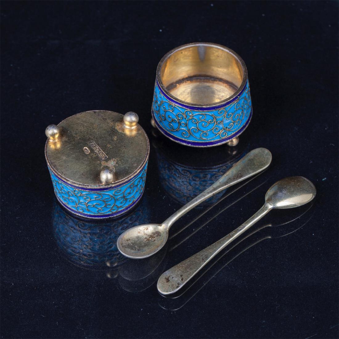 O.Kurlukov cloisonne enamel salt cellars set — image 3