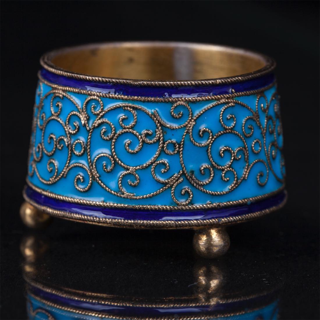 O.Kurlukov cloisonne enamel salt cellars set — image 4