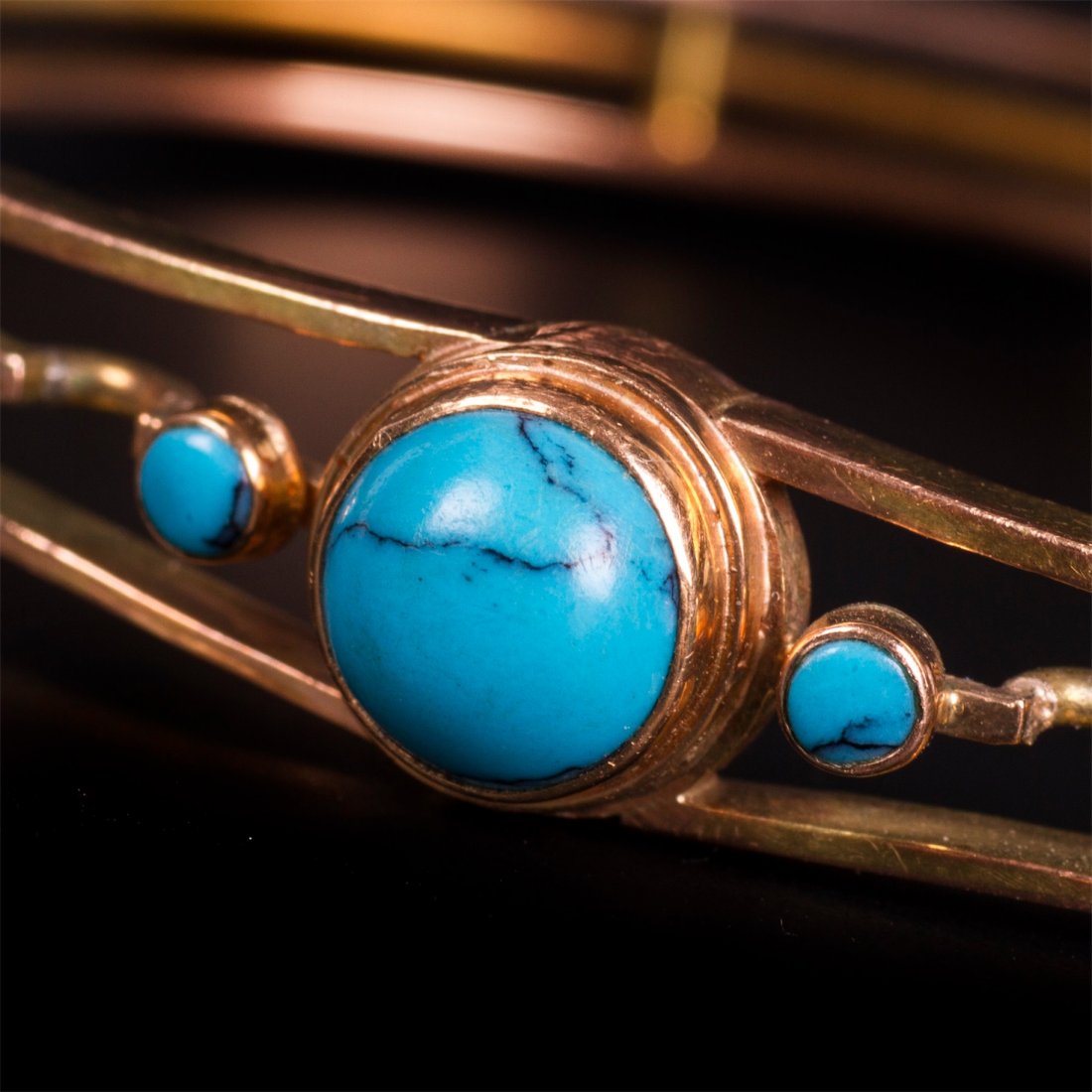 Russian imperial time gold hard hand bracelet with — image 3