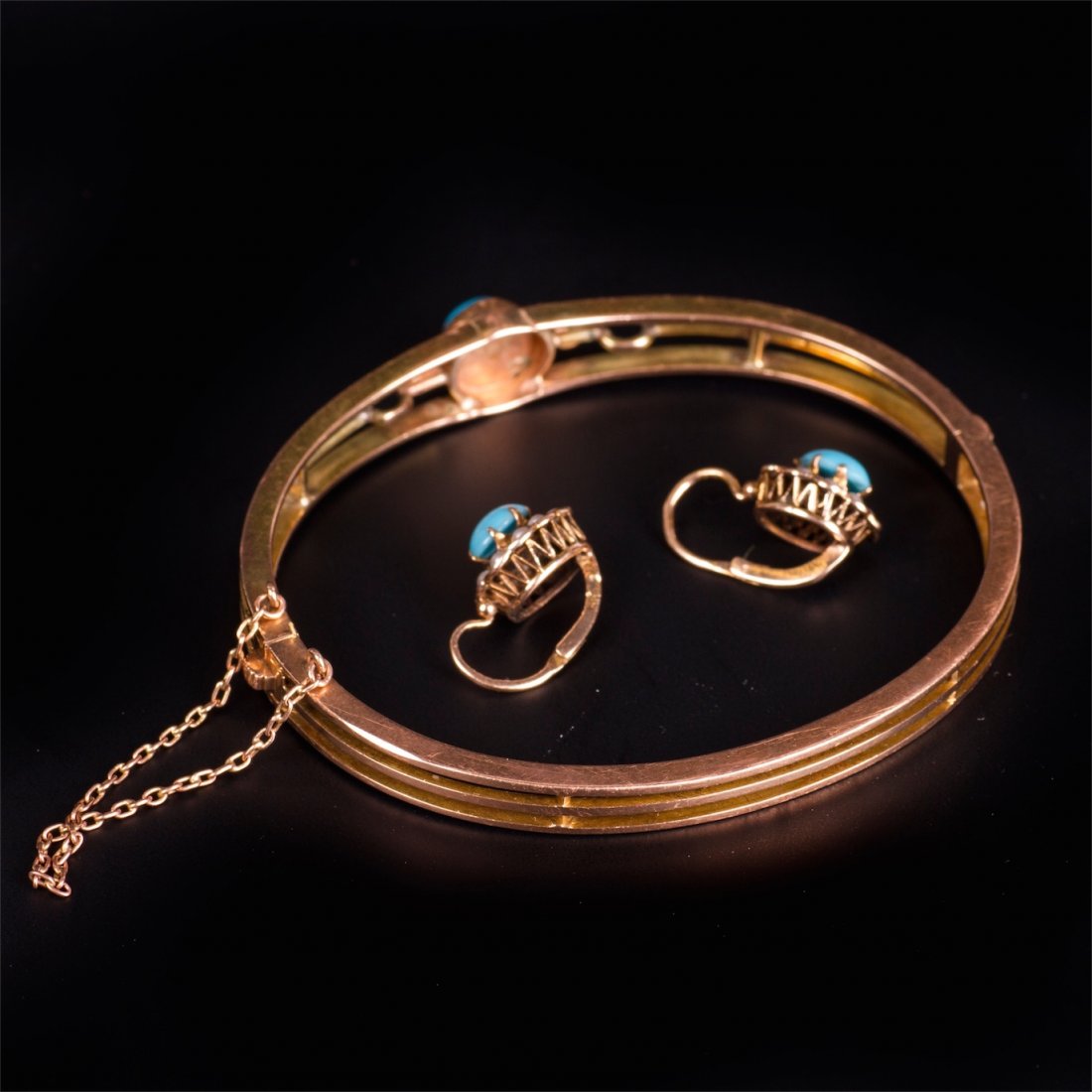 Russian imperial time gold hard hand bracelet with — image 4
