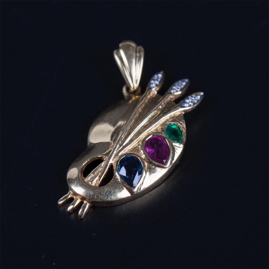 18K gold pendant in the shape of palette — image 2