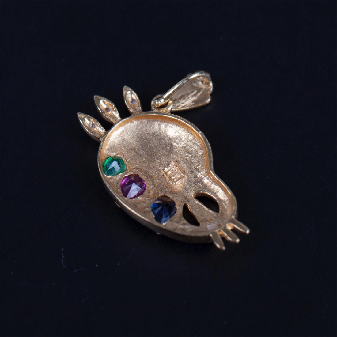 18K gold pendant in the shape of palette — image 3