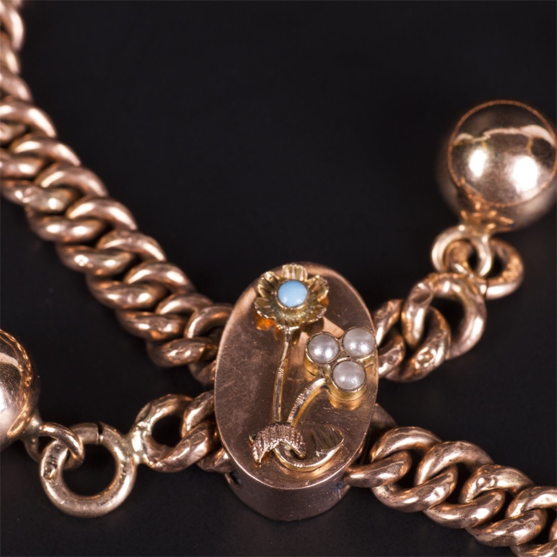 Imperial time gold hand bracelet with turquoise and — image 2