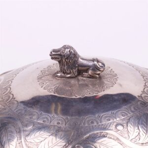 Silver vegetable dish with pot — image 2