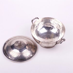 Silver vegetable dish with pot — image 3