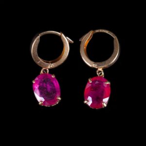 18K gold earrings with rubies — image 1
