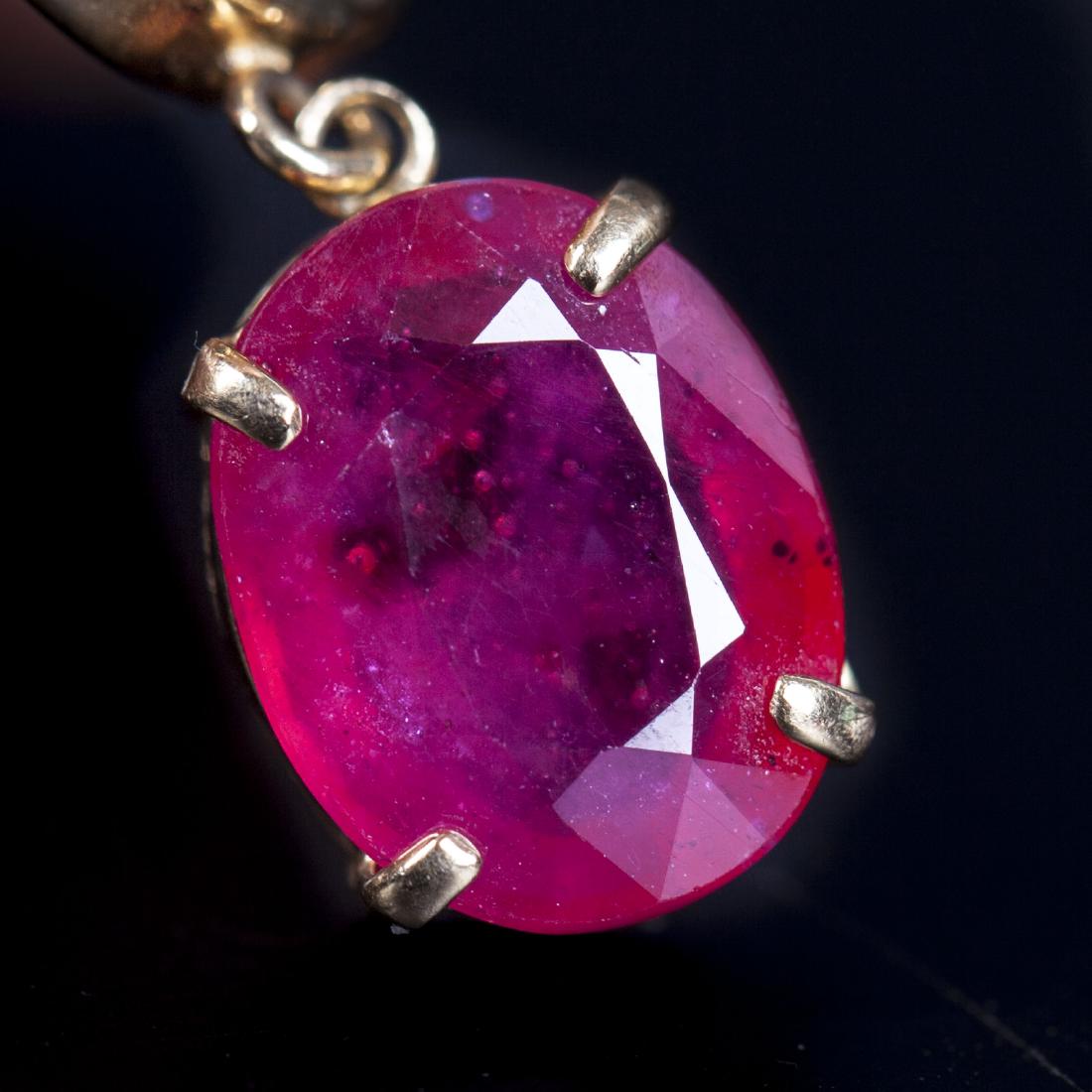 18K gold earrings with rubies — image 3