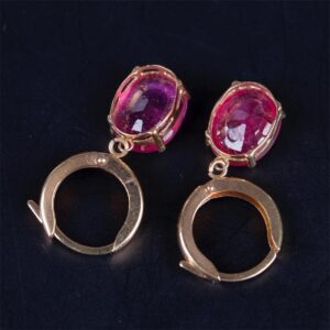 18K gold earrings with rubies — image 4