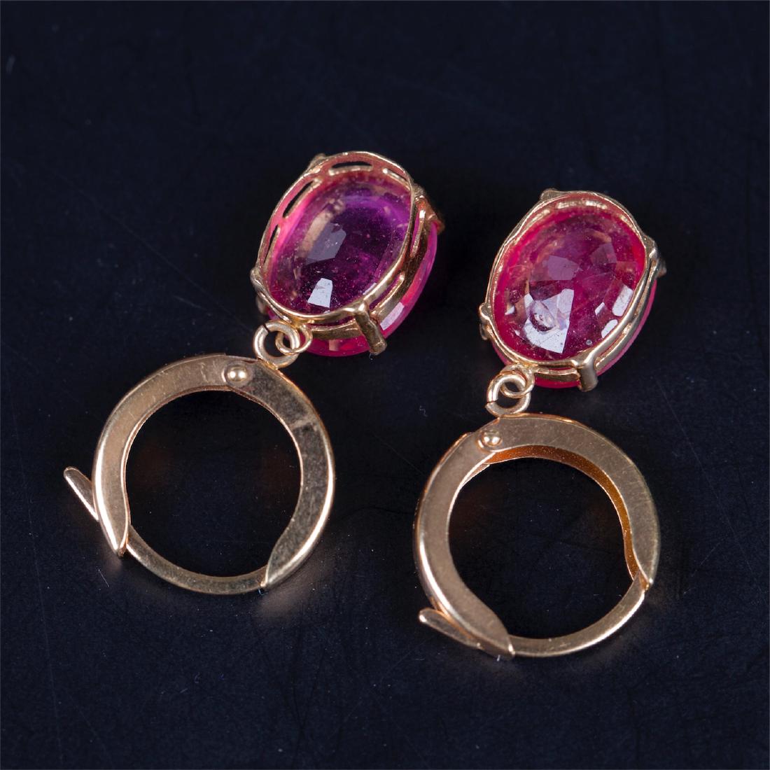 18K gold earrings with rubies — image 4