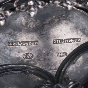 Antique silver goblet on legs with a town view — image 6