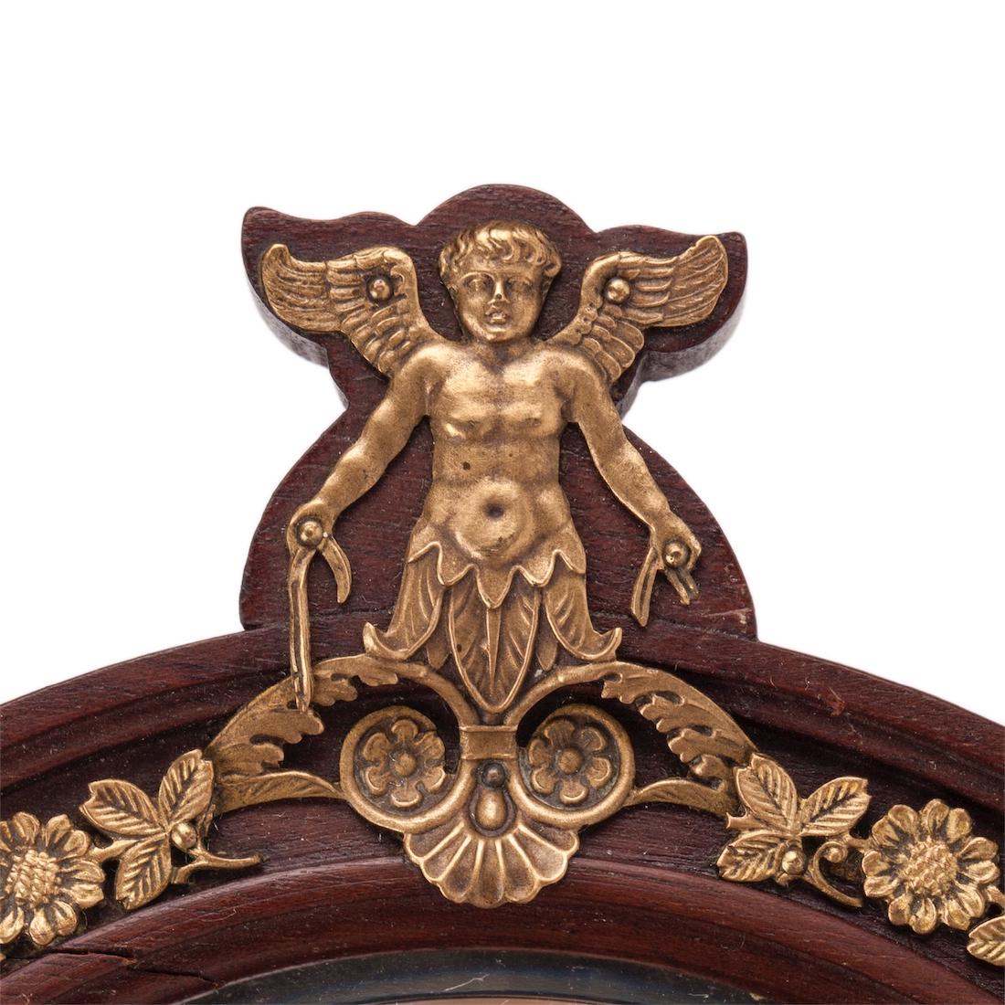 Antique wooden and brass mirror — image 2