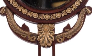Antique wooden and brass mirror — image 3