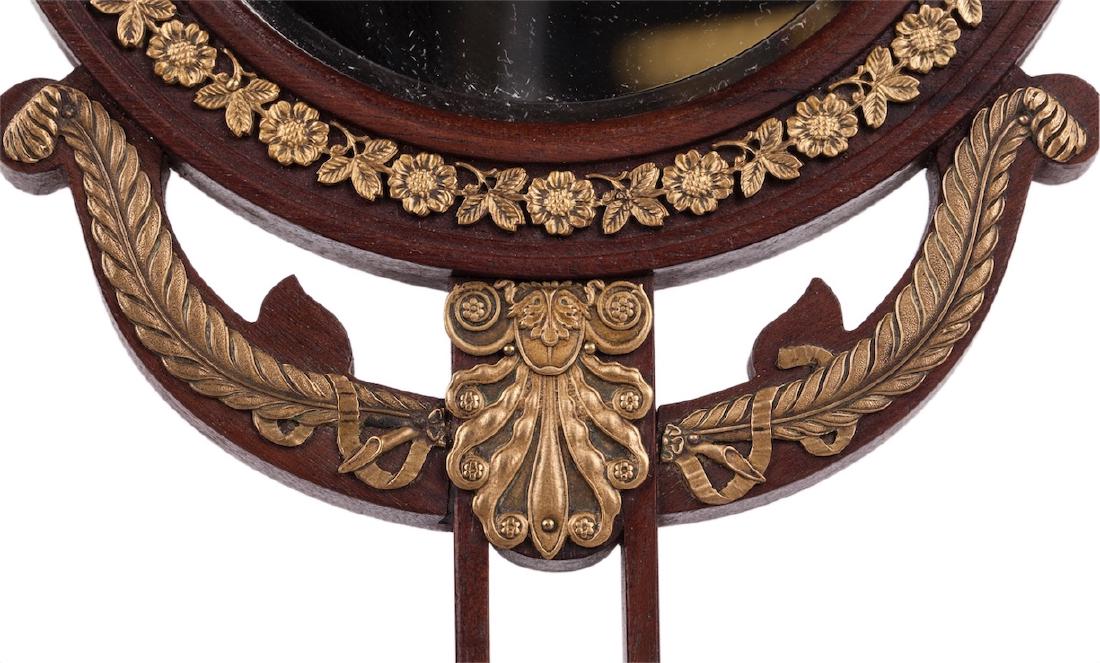 Antique wooden and brass mirror — image 3