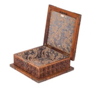 Unusual Russian wood carving and brass casket — image 2