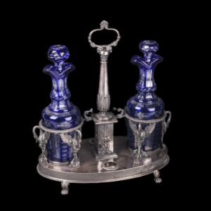 Antique French silver cruet stand — image 1