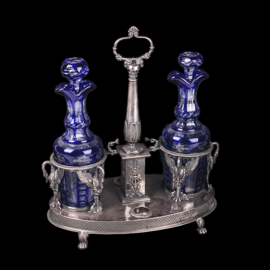 Antique French silver cruet stand — image 1