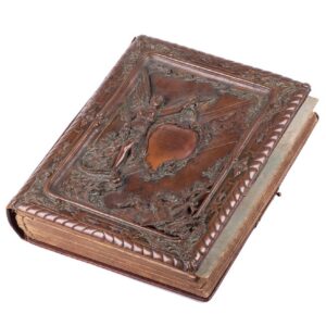 Antique Russian photo album with bronze plaque — image 1