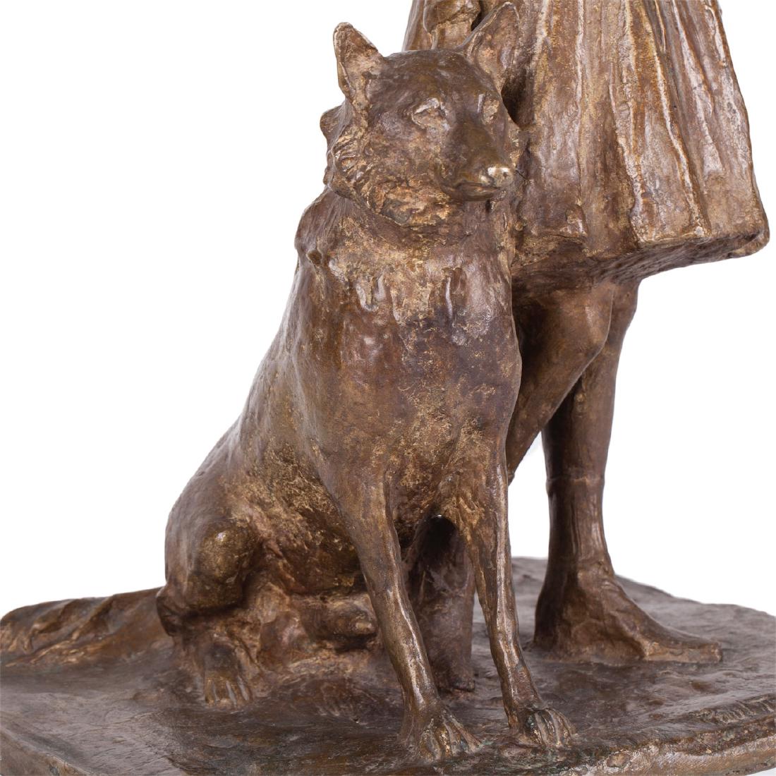 Russian bronze "Girl with a dog" by P.Troubetskoy — image 3
